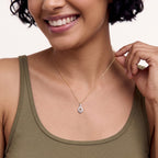 Luxuriant - AAA Turkizite & Lab Grown Diamond (SI/G-H) Halo Pendant with Chain (Size 20) in 18K Vermeil Yellow Gold Plated Sterling Silver 0.85 Ct._4562257_2