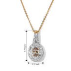 Luxuriant - AAA Turkizite & Lab Grown Diamond (SI/G-H) Halo Pendant with Chain (Size 20) in 18K Vermeil Yellow Gold Plated Sterling Silver 0.85 Ct._4562257_5