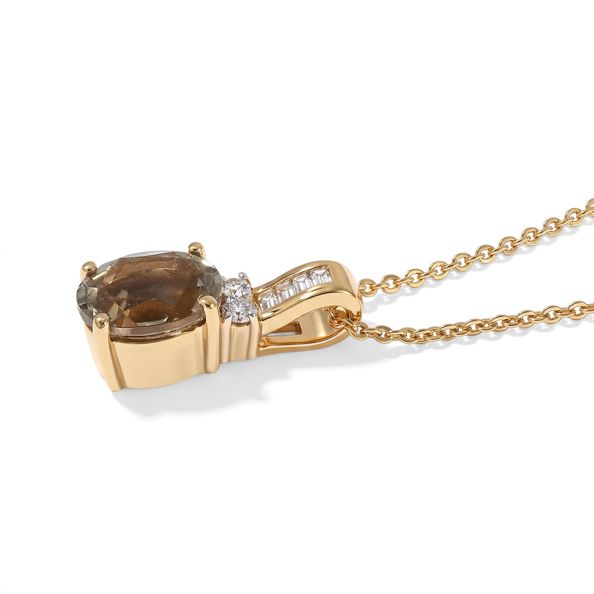 Luxuriant - AAA Turkizite &amp; Lab Grown Diamond (SI/G-H) Pendant with Chain (Size 20) in 18K Vermeil Yellow Gold Plated Sterling Silver 1.50 Ct. 4562262 3