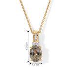 Luxuriant - AAA Turkizite & Lab Grown Diamond (SI/G-H) Pendant with Chain (Size 20) in 18K Vermeil Yellow Gold Plated Sterling Silver 1.50 Ct._4562262_5