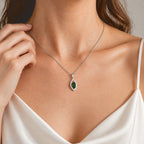 D'Joy - Natural Chrome Diopside & White Zircon Pendant in Platinum Overlay Sterling Silver with Chain (Size 20) 1.35 Ct._4562522_1