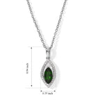 D'Joy - Natural Chrome Diopside & White Zircon Pendant in Platinum Overlay Sterling Silver with Chain (Size 20) 1.35 Ct._4562522_5
