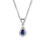 Tanzanite,  White Zircon Pendant with Chain (Size 20) in Platinum Overlay Sterling Silver 0.20 ct  0.600  Ct._4578976