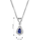 Tanzanite,  White Zircon Pendant with Chain (Size 20) in Platinum Overlay Sterling Silver 0.20 ct  0.600  Ct._4578976_5