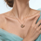 Champagne Diamond  Kanchanaburi Blue Sapphire,  White Diamond Pendant with Torn Chain 19DC (Size 20) in 18K RG Vermeil Sterling Silver 0.46 ct  0.490  Ct._4579842_3