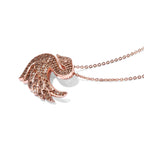 Champagne Diamond  Kanchanaburi Blue Sapphire,  White Diamond Pendant with Torn Chain 19DC (Size 20) in 18K RG Vermeil Sterling Silver 0.46 ct  0.490  Ct._4579842_4