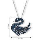 Blue Diamond  Kanchanaburi Blue Sapphire,  White Diamond Pendant with Torn Chain 19DC (Size 20) in Rhodium Overlay Sterling Silver 0.46 ct  0.490  Ct._4579843_7