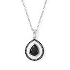 D'Joy - Black Spinel Pendant in Platinum Overlay Sterling Silver with Chain (Size 20) 3.55 Ct._4579878