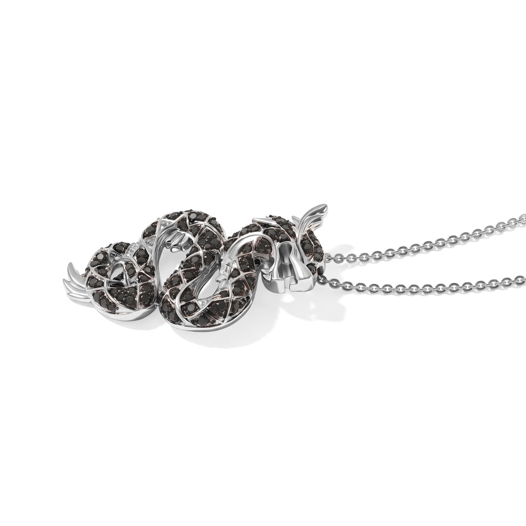 Black Diamond,  Green Diamond Pendant with Chain (Size 20) in Rhodium Overlay Sterling Silver 0.40 ct  0.500  Ct._4580717_3