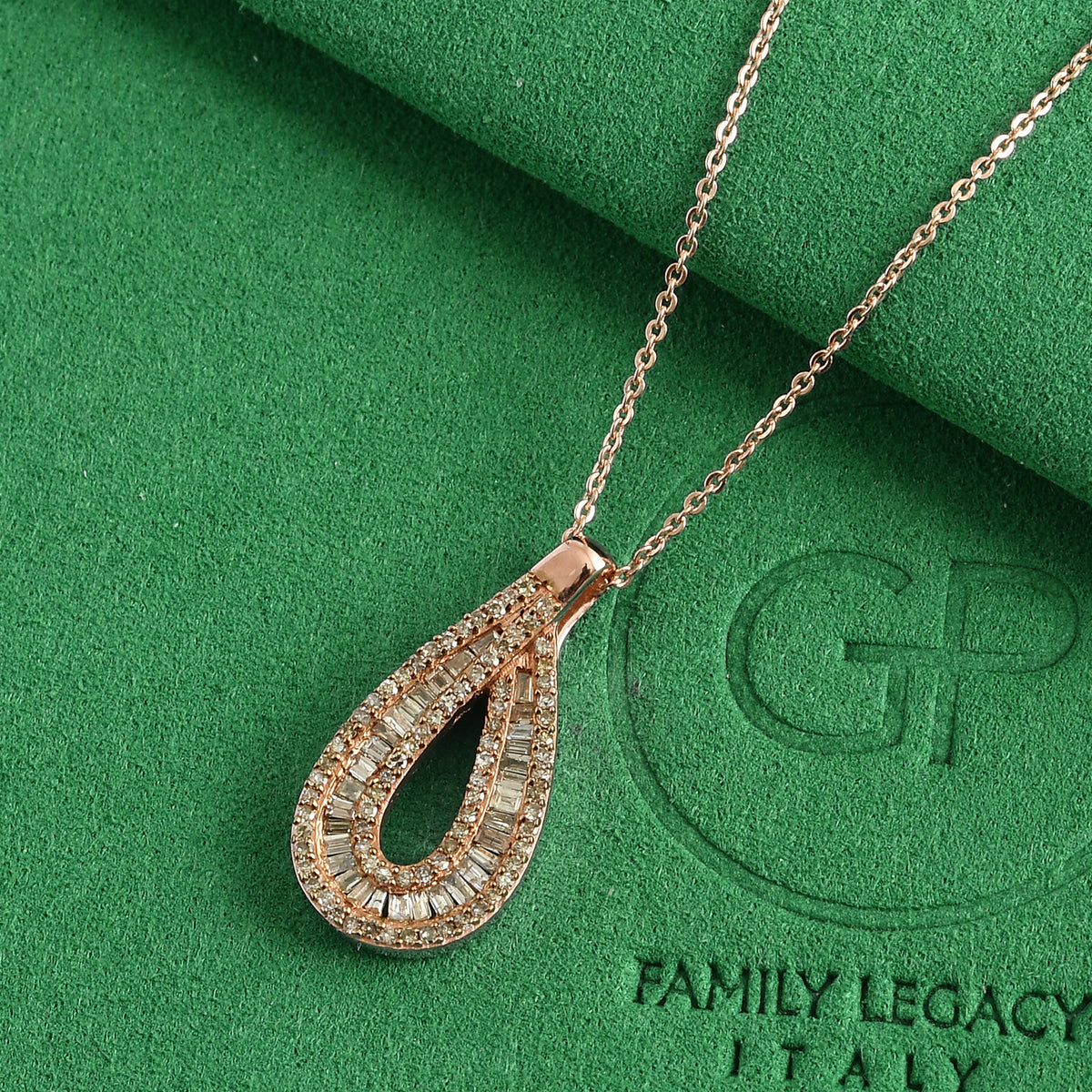 GP - Blue Diamond &amp; Blue Sapphire Pendant with Chain (Size 20) in Rhodium Overlay Sterling Silver 0.50 Ct. 4580956 1