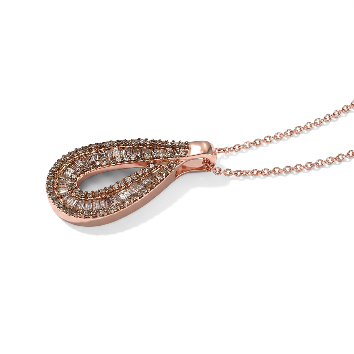 GP - Blue Diamond &amp; Blue Sapphire Pendant with Chain (Size 20) in Rhodium Overlay Sterling Silver 0.50 Ct. 4580956 4