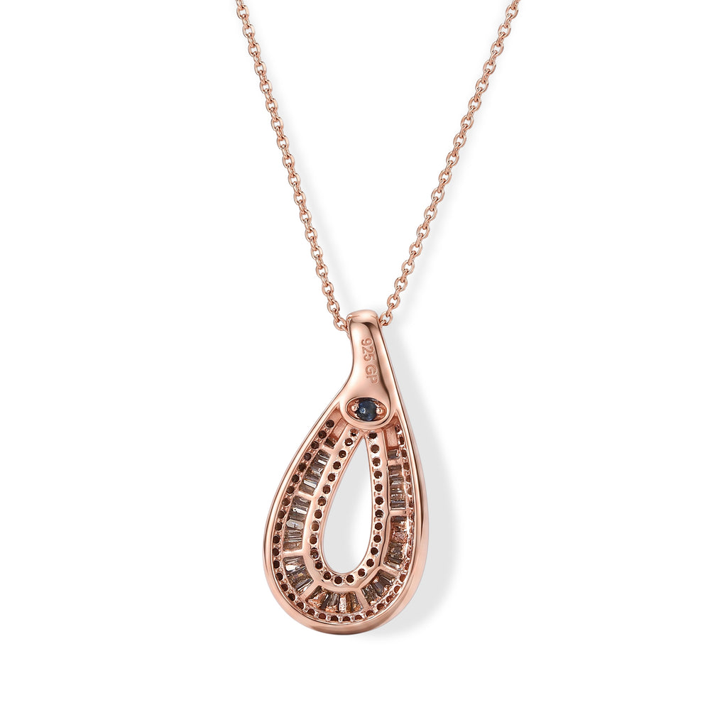 Blue Diamond  Kanchanaburi Blue Sapphire Pendant with Torn Chain 19DC (Size 20) in Rhodium Overlay Sterling Silver 0.49 ct  0.520  Ct._4580956_5