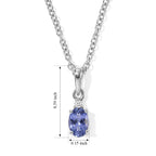 D'Joy - Tanzanite & White Zircon Pendant in Rhodium Overlay Sterling Silver with Chain (Size 20)_4582053_5