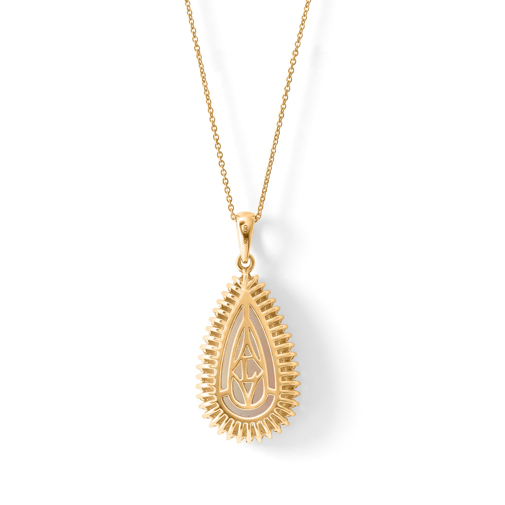 Ethiopian Opal,  Lab Grown Red Diamond,  Lab Grown Yellow Diamond,  Lab Grown Green Diamond,  Lab Grown Blue Diamond Pendant with Chain (Size 20) in 18K YG Vermeil Sterling Silver 0.37 ct  5.640  Ct._4582361_4