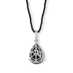 D'Joy - Black Spinel Pendant in Rhodium Overlay Sterling Silver with Beads Chain (Size 20) 32.40 Ct._4582425_4