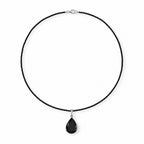 D'Joy - Black Spinel Pendant in Rhodium Overlay Sterling Silver with Beads Chain (Size 20) 32.40 Ct._4582425_5