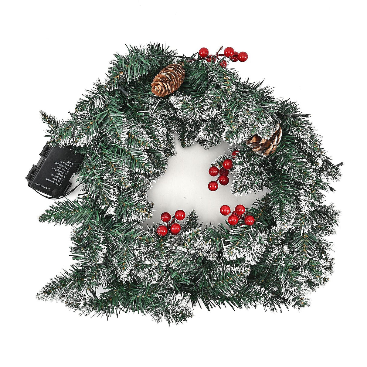 45cm Christmas Wreath with 30 LED String Light - Multi 8949574 0