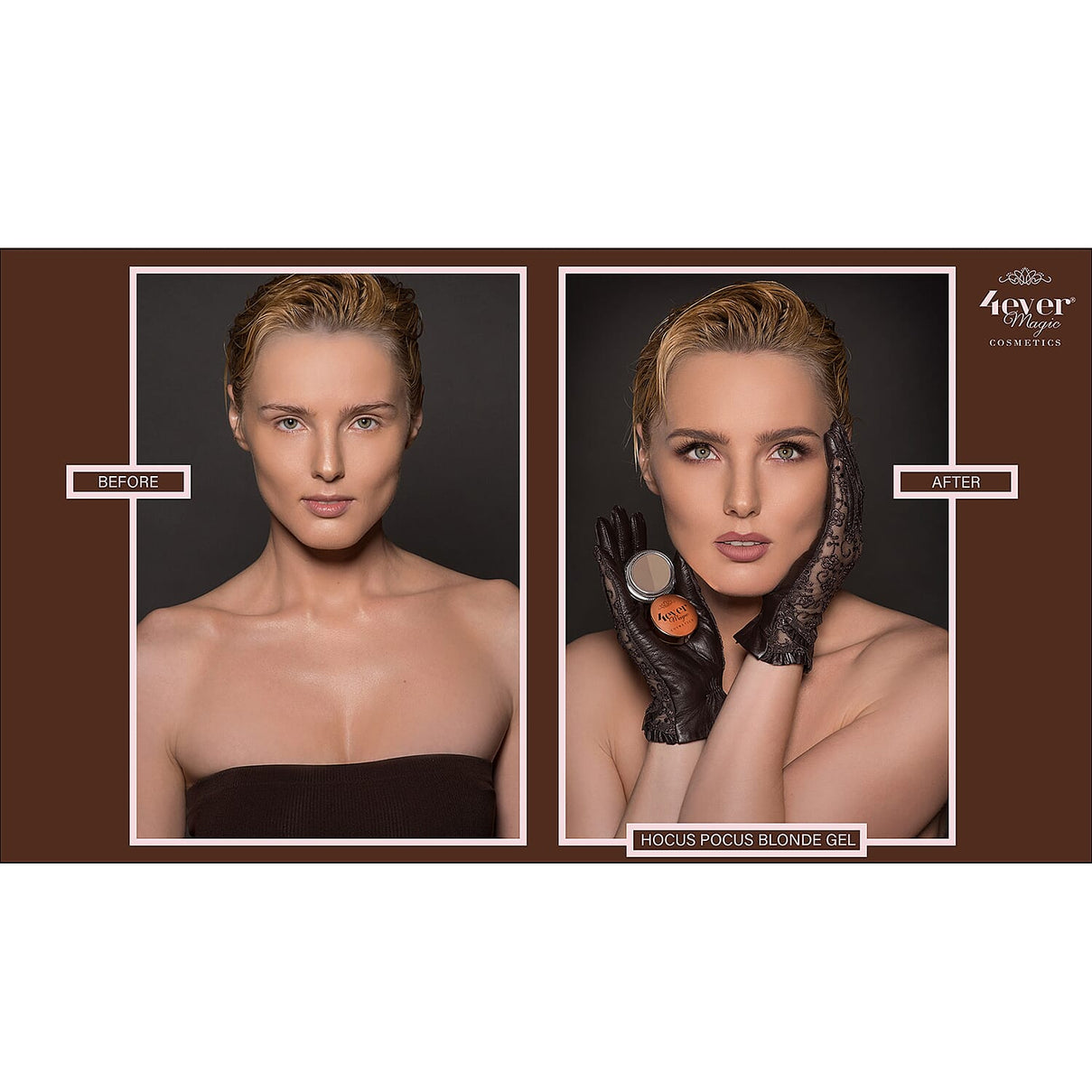4Ever Magic Cosmetics Double Shade Eyebrow Gel and Brush - Blonde 7173757 3