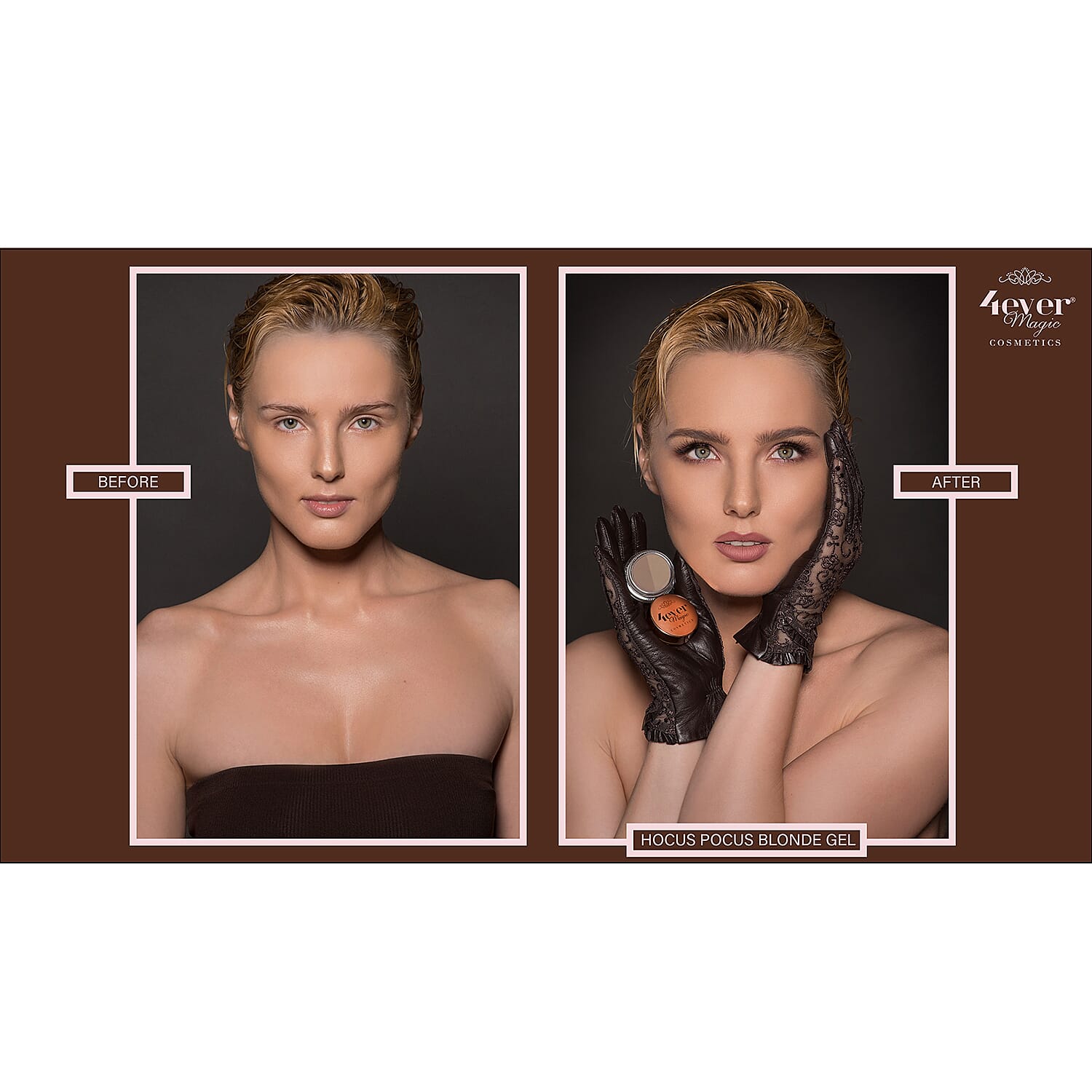 4Ever Magic Cosmetics Double Shade Eyebrow Gel and Brush - Blonde 7173757 3