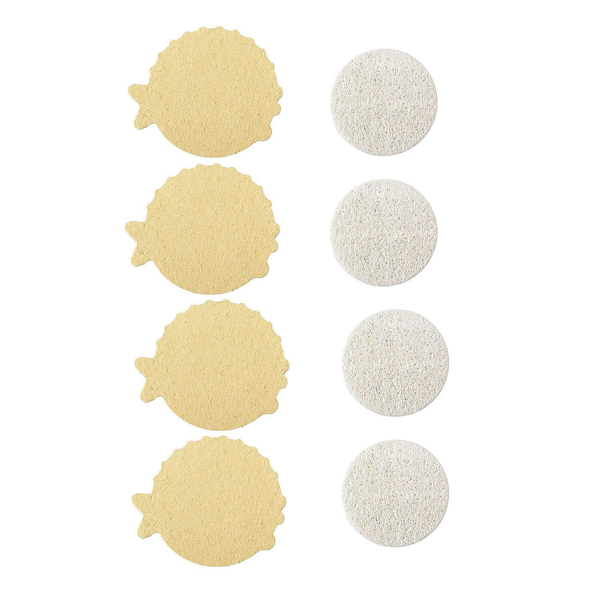 Biodegradable 8 Piece Set - 4 Pack of Fish Dispongeables &amp; 4 Circular Discrubbables - Yellow &amp; White 8960579 10