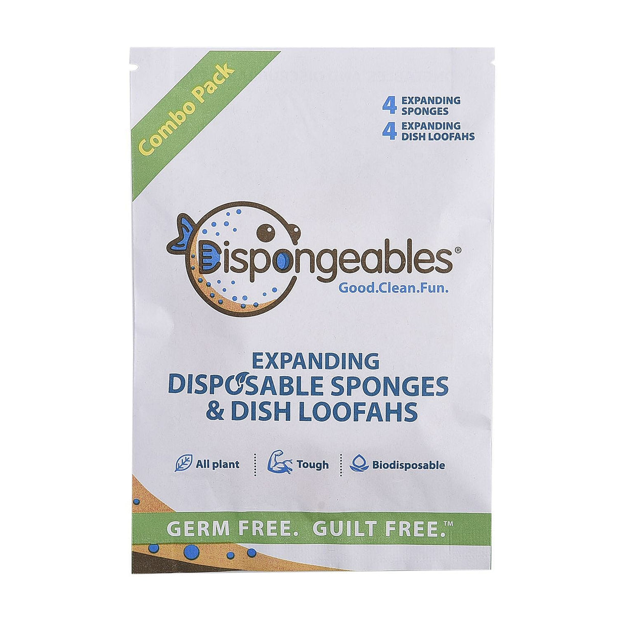 Biodegradable 8 Piece Set - 4 Pack of Fish Dispongeables &amp; 4 Circular Discrubbables - Yellow &amp; White 8960579 15