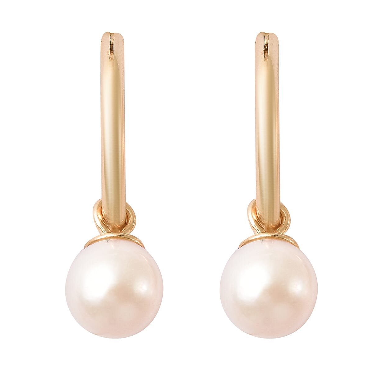 5-7mm Japanese Akoya Pearl Earrings in Yellow Gold Plated Sterling Silver 3876614 0