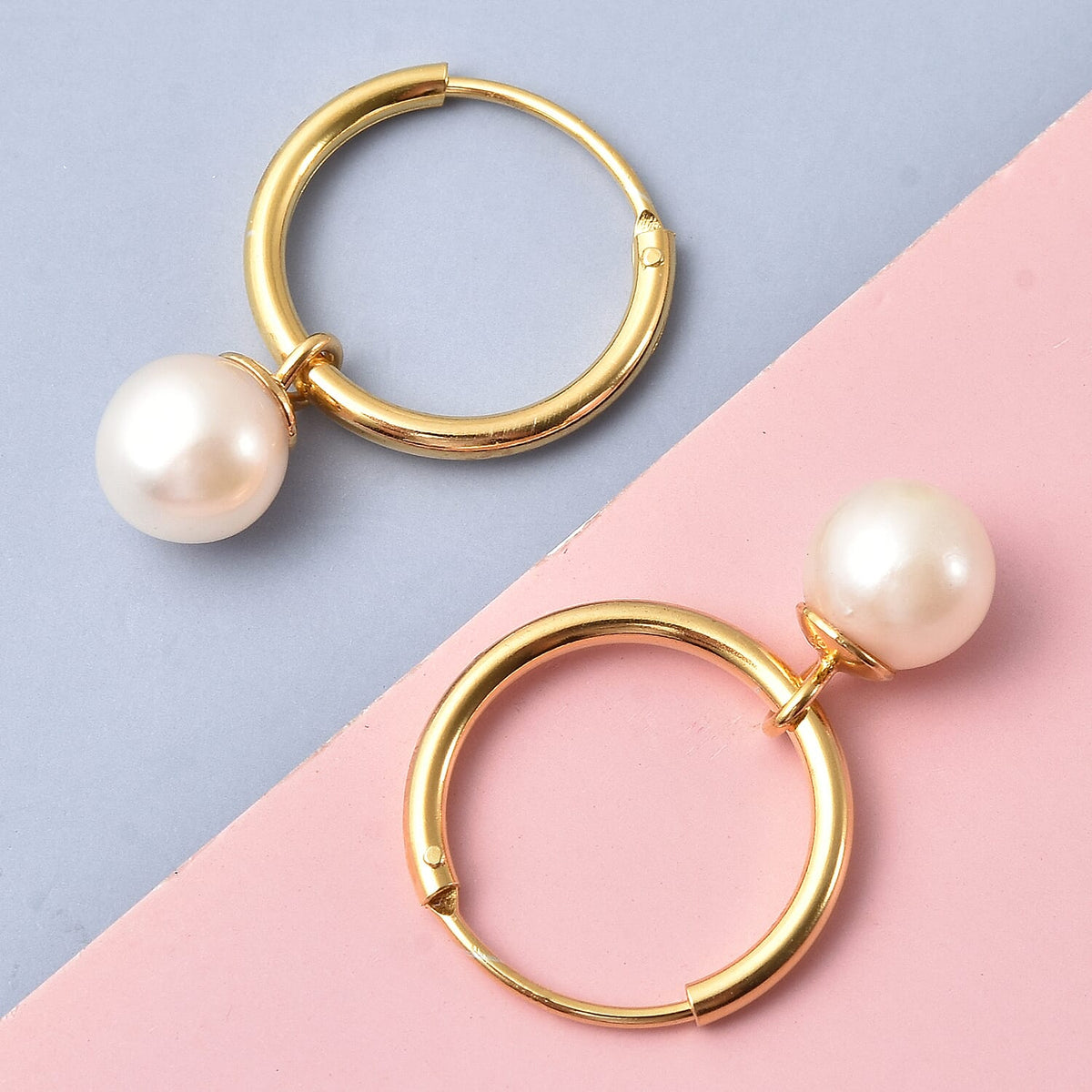 5-7mm Japanese Akoya Pearl Earrings in Yellow Gold Plated Sterling Silver 3876614 2