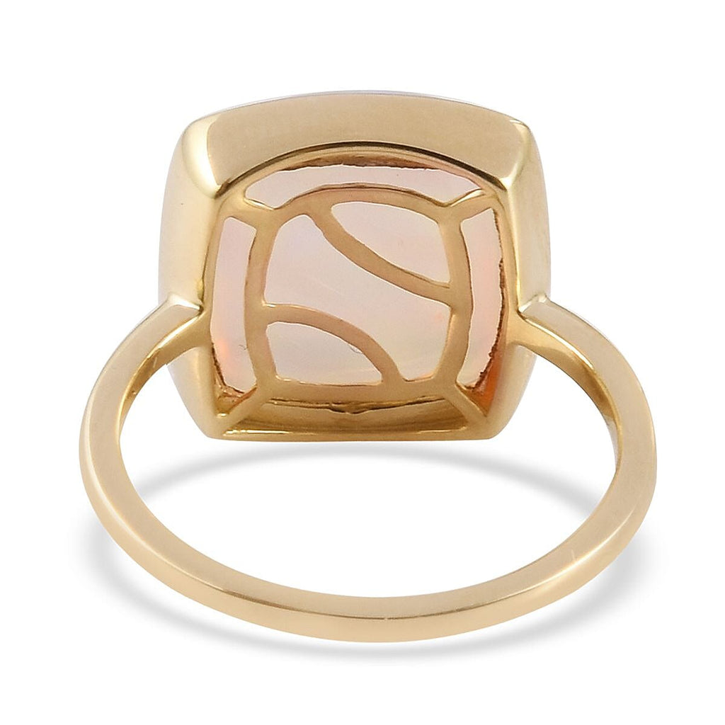 14K Yellow Gold Ethiopian Welo Opal Ring 4.32 Ct.