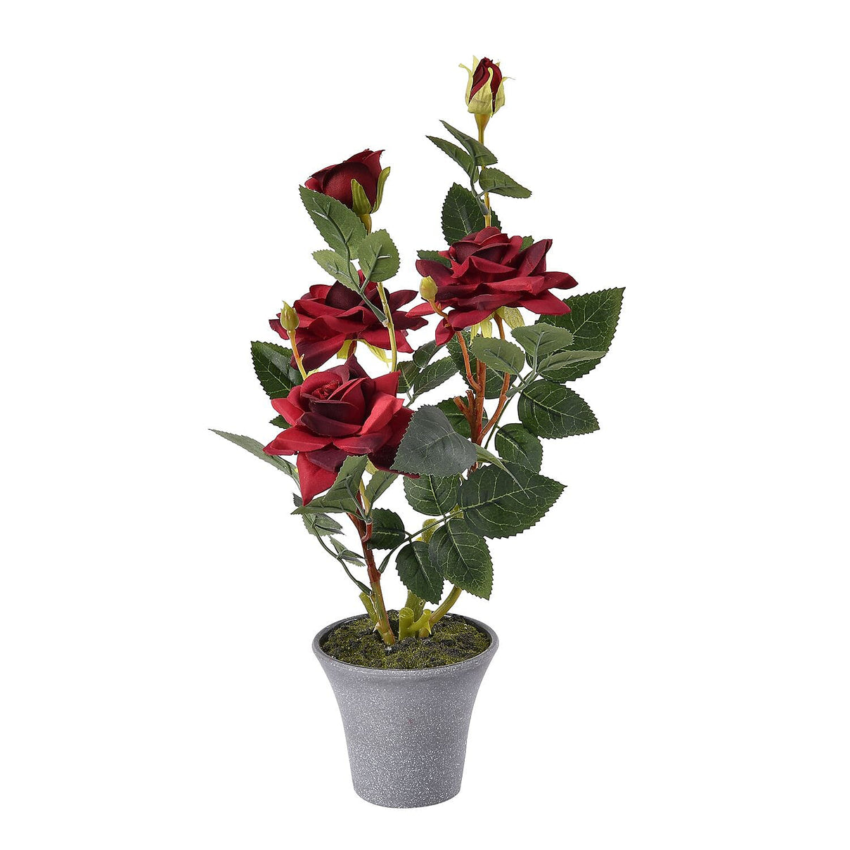 5 Head Rose Flower Foliage (Size 44x11x11 cm) - Red 7320095 2