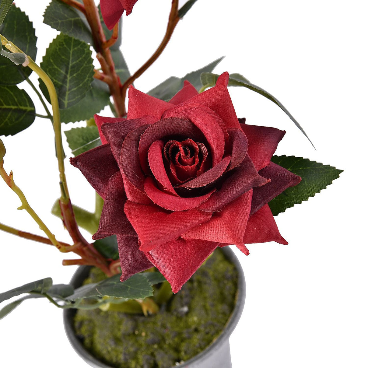 5 Head Rose Flower Foliage (Size 44x11x11 cm) - Red 7320095 4