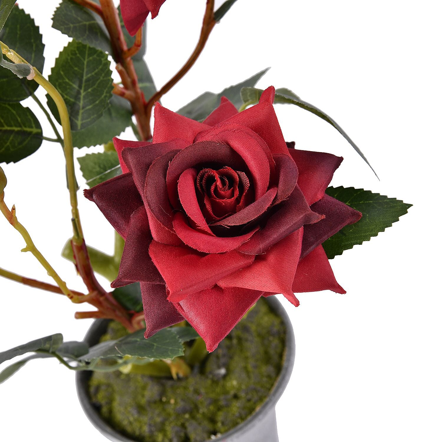 5 Head Rose Flower Foliage (Size 44x11x11 cm) - Red 7320095 4