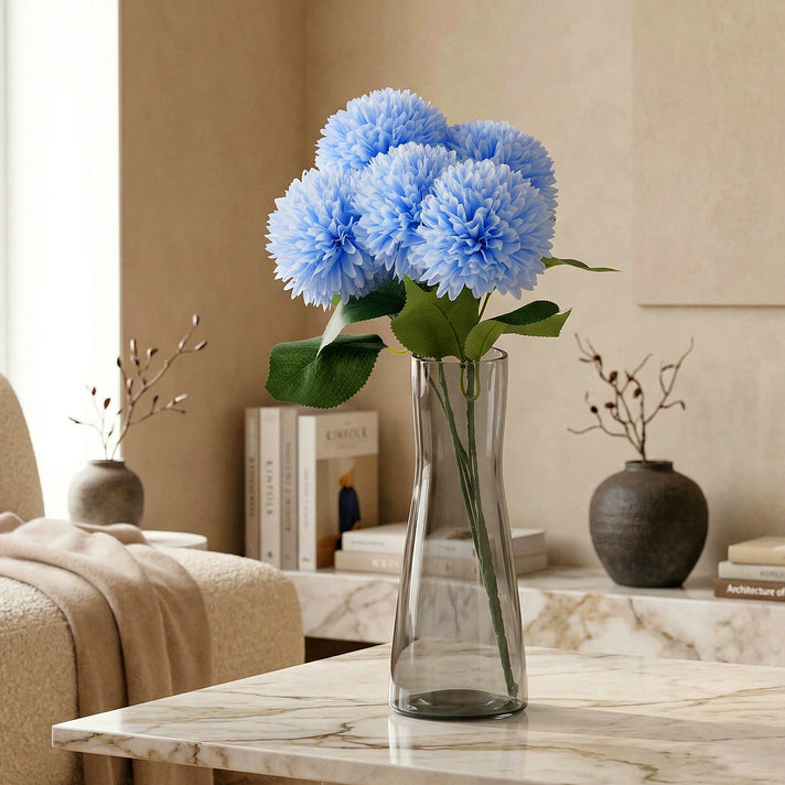 5-Heads Artificial Flower Bouquet (43cm) - Blue 8377553 2