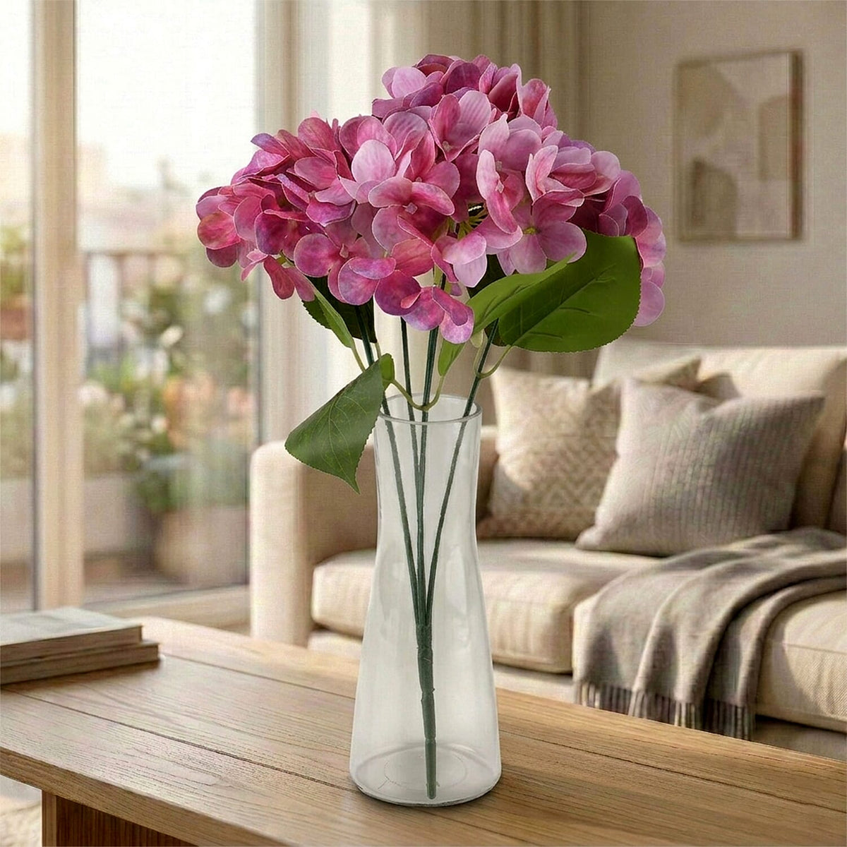 5-Heads Artificial Flower Bush (43cm) - Pink 8413447 2
