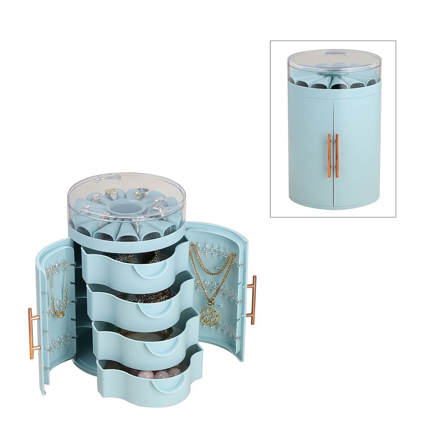 5 Layer Jewellery Organizer (Size 22x14 Cm) - Blue 6344467 0