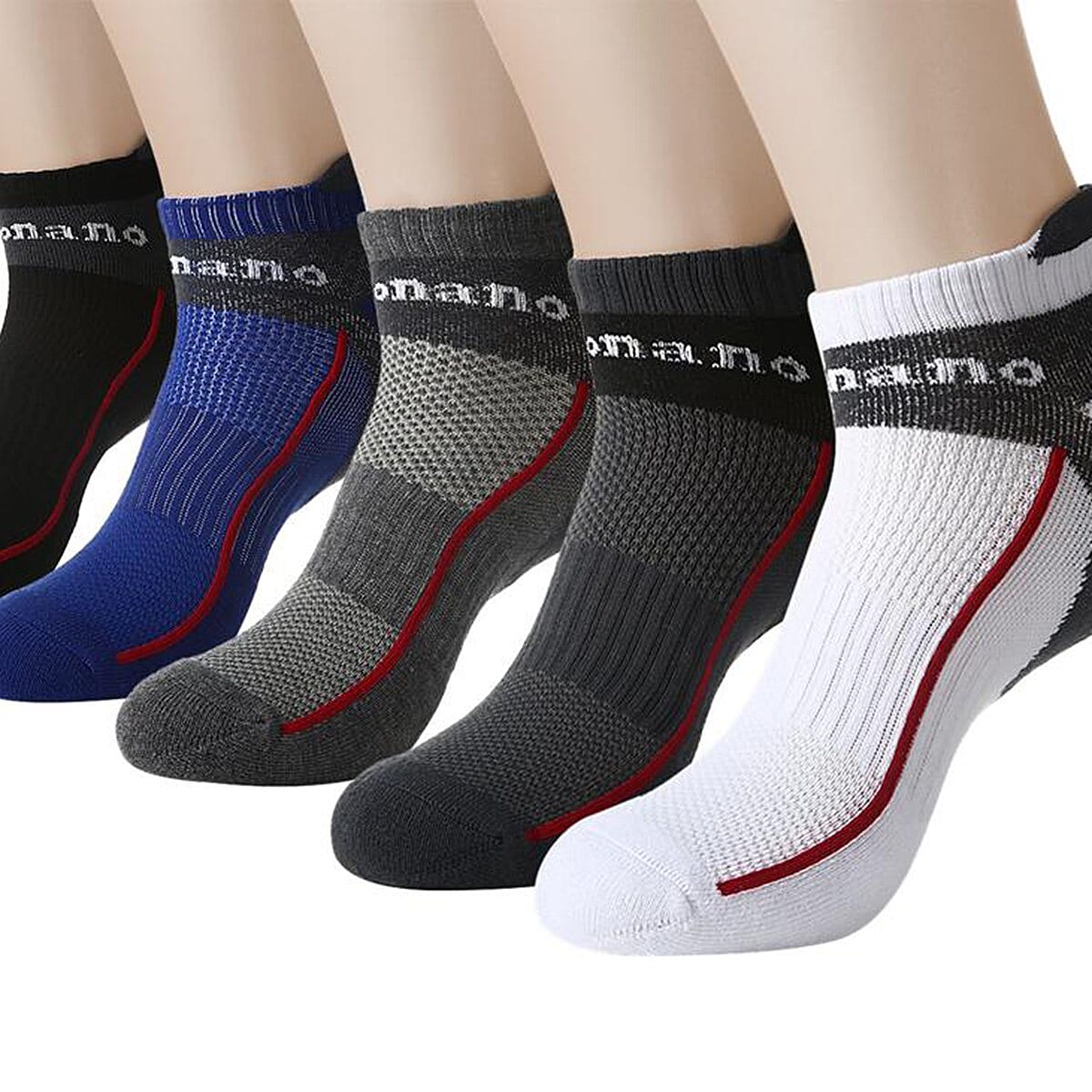 5 Pair Cushioned Terry Athletic Grade Socks - Grey Stripe  - One Sze (4 to 11) 7714251 0