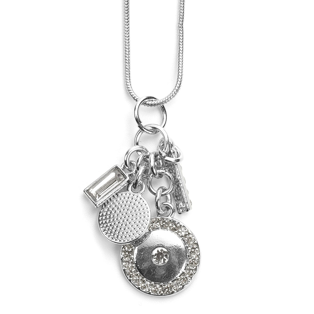 5 Piece Set Crystal Studded Including Earrings Bracelet and Pendant with Chain in Silver tone 4030705 1