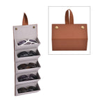 5 Slot Multipurpose Foldable Travel Organizer with Handle (Size 17x13x12 cm) - Brown