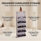 5 Slot Multipurpose Foldable Travel Organizer with Handle (Size 17x13x12 cm) - Brown