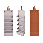 5 Slot Multipurpose Foldable Travel Organizer with Handle (Size 17x13x12 cm) - Brown