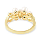 Japanese Akoya Pearl and Natural Cambodian Zircon Ring in Yellow Gold Overlay Sterling Silver