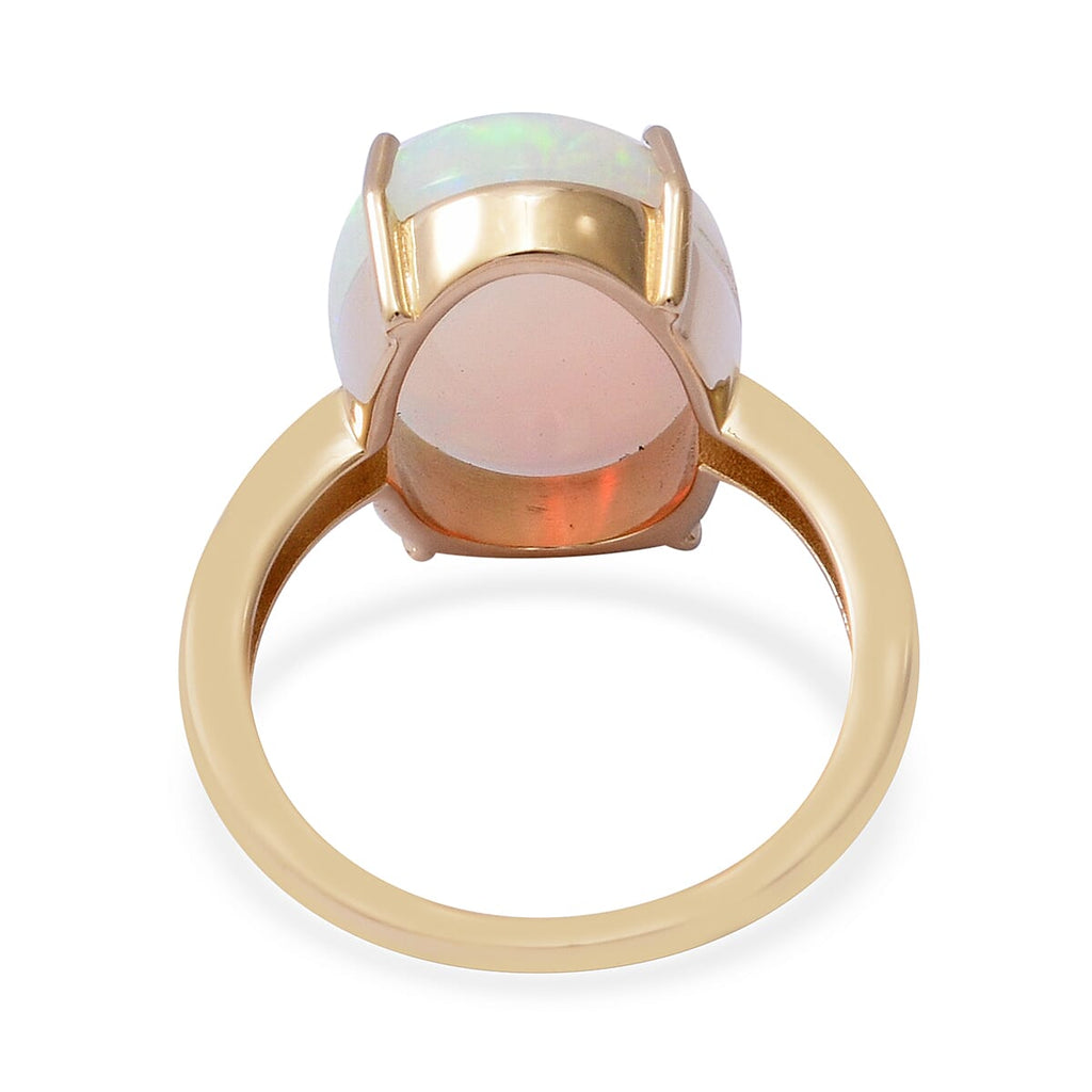 9K Yellow Gold AAA Ethiopian Welo Opal and Diamond Ring 6.00 Ct.