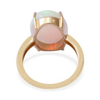 9K Yellow Gold AAA Ethiopian Welo Opal and Diamond Ring 6.00 Ct.