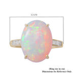9K Yellow Gold AAA Ethiopian Welo Opal and Diamond Ring 6.00 Ct.
