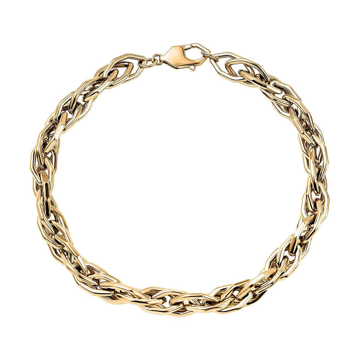 9k Gold Twisted Hexagonal Link Bracelet (Size - 8.5) 7861504 0