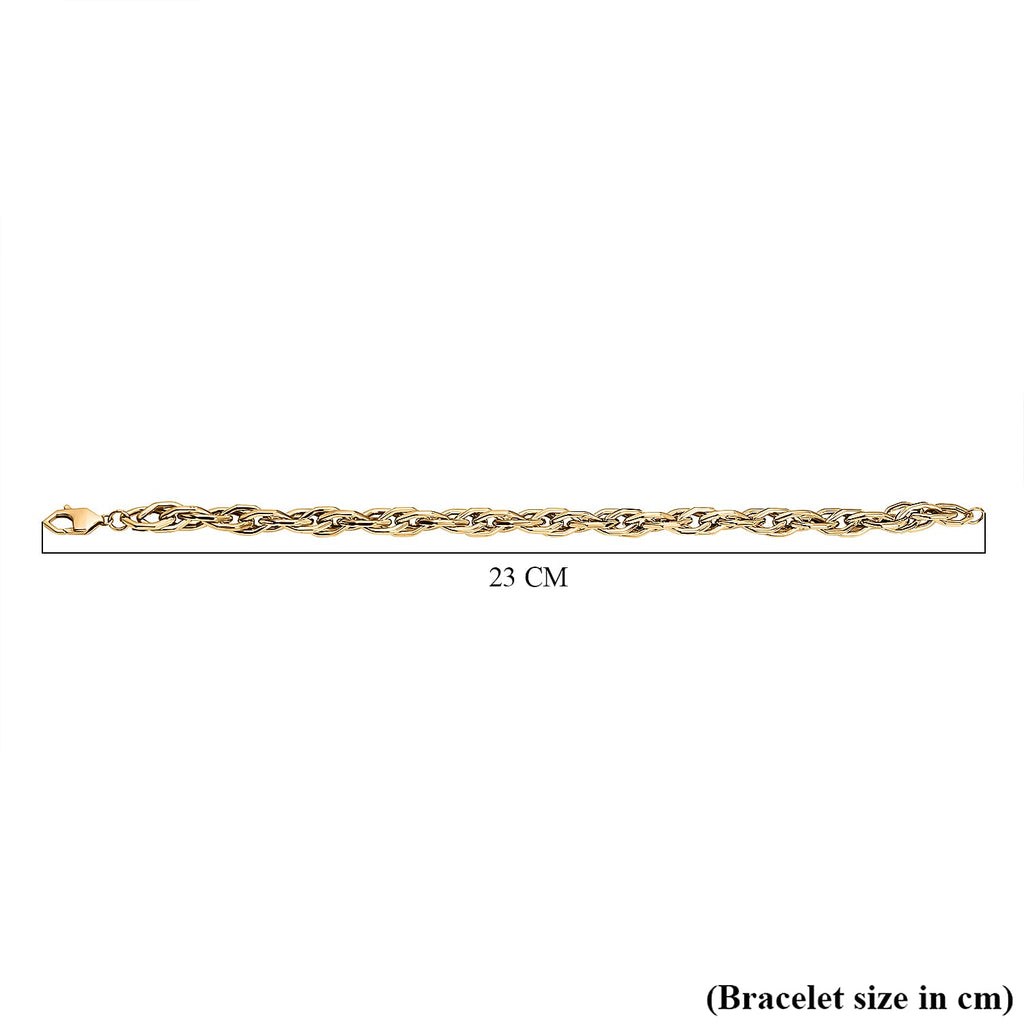 9K Yellow Gold Twisted Hexagonal Link Bracelet (Size - 8.5), Gold Wt. 11.40 Gms.
