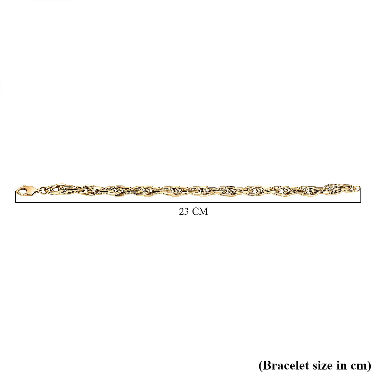 9k Gold Twisted Hexagonal Link Bracelet (Size - 8.5) 7861504 5