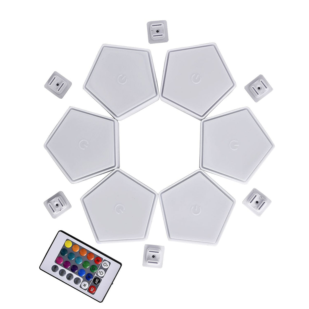 6 Colourful Touch Remote Control Pentagonal Splicing Lights - Multi (3xAAA Battery - Not Included) 7193320 0