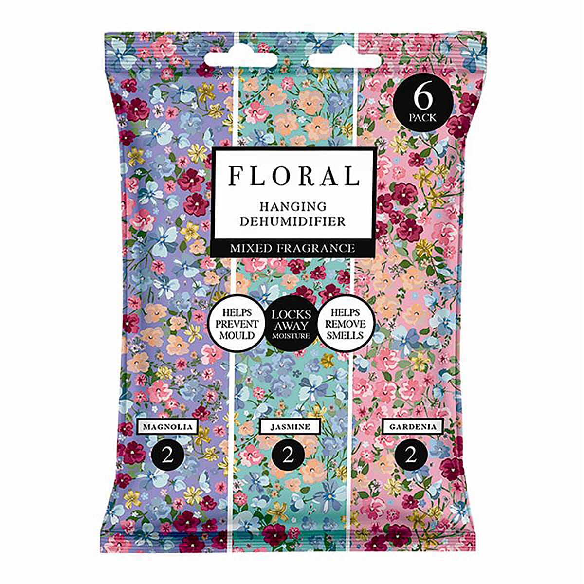 6-Pack Floral Hanging Dehumidifiers - 2 x Magnolia, 2 x Jasmine, 2 x Gardenia 8330518 4