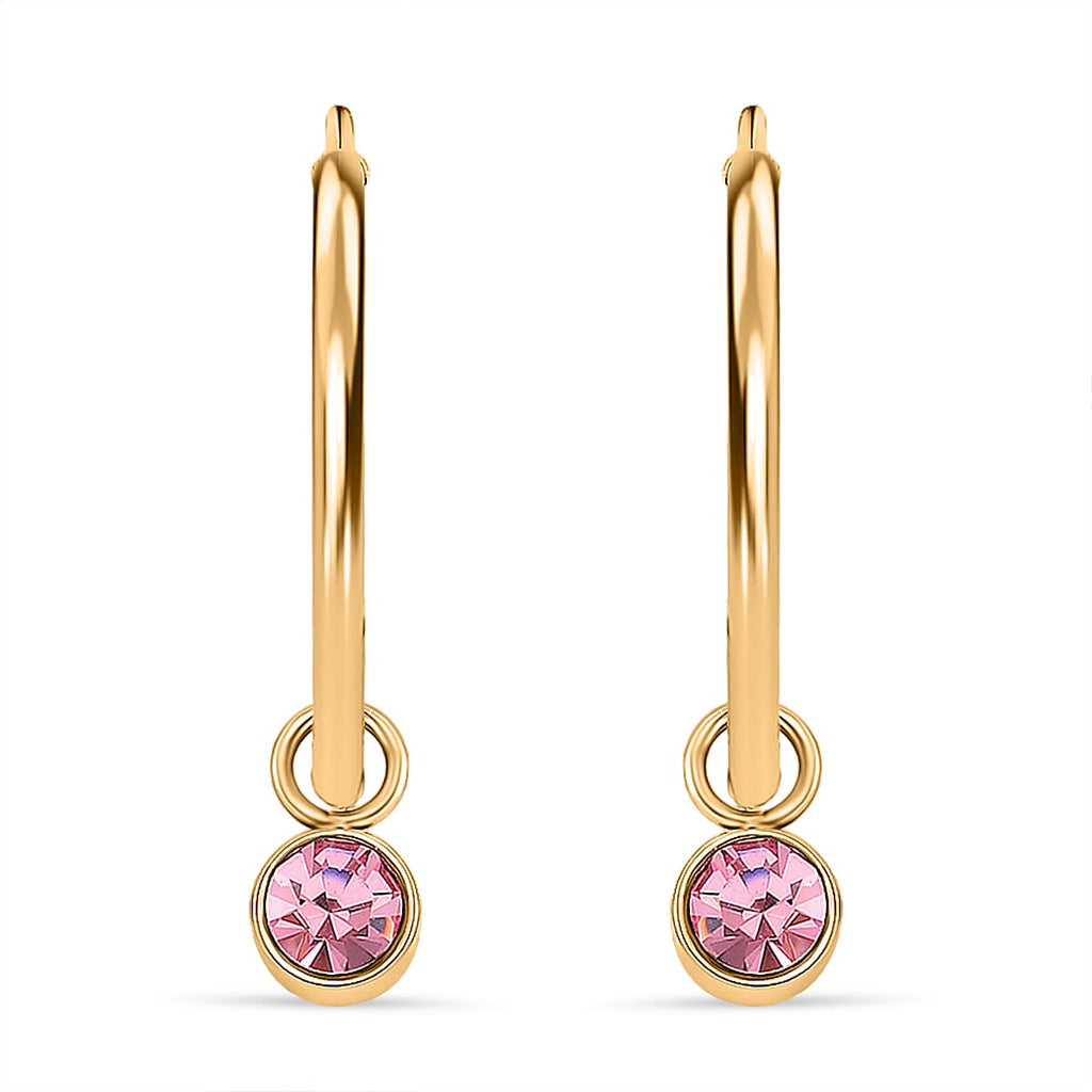 5 Piece Set - Golden & Multi Color Crystal Charms and Earrings