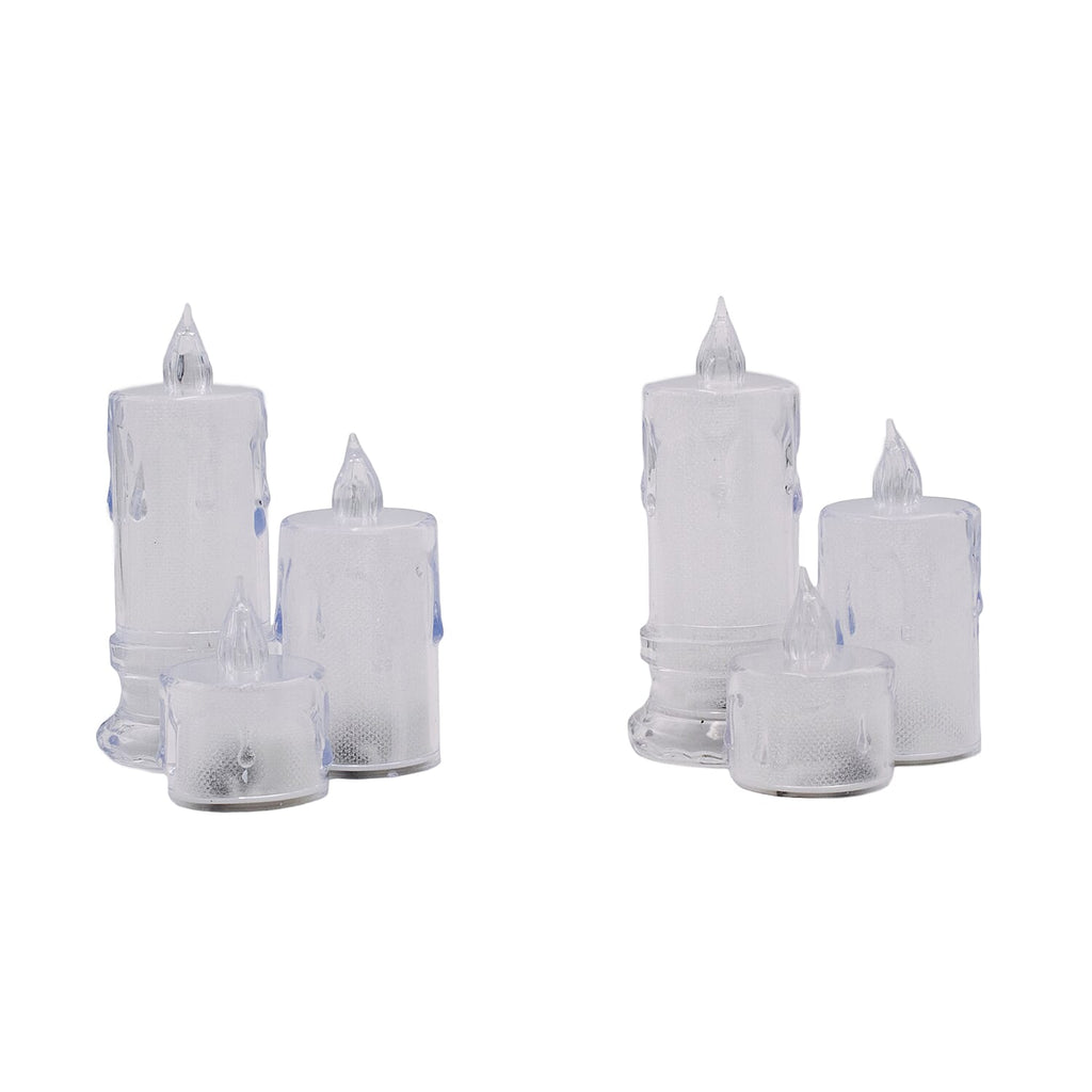 6 Piece Tea Lights Set (2-4x5cm, 2-4x6.5cm, 2-4x8 cm) - White